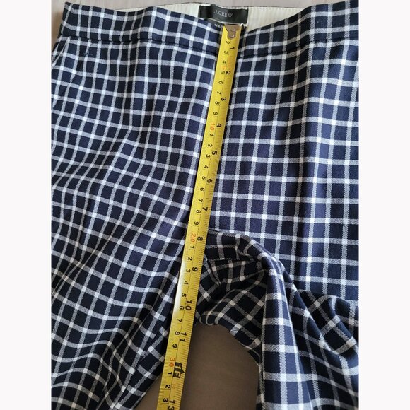 NWOT J. Crew Martie Slim Cropped Pant in Bi-Stretch Navy/White Gingham - Picture 12 of 14